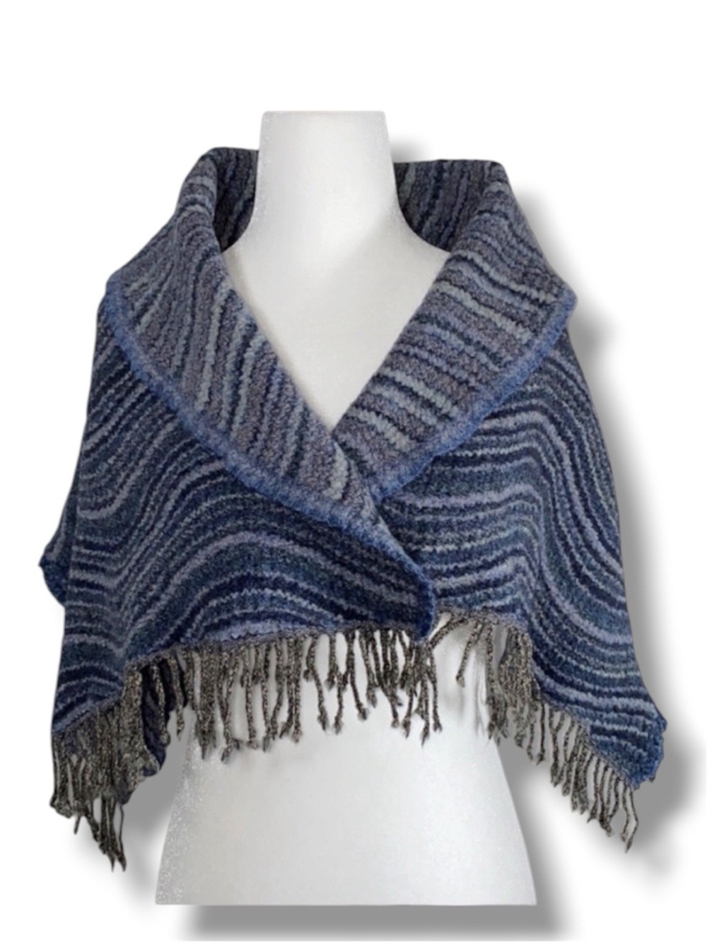 Gerard Darel Scarf Shawl Wool Blue